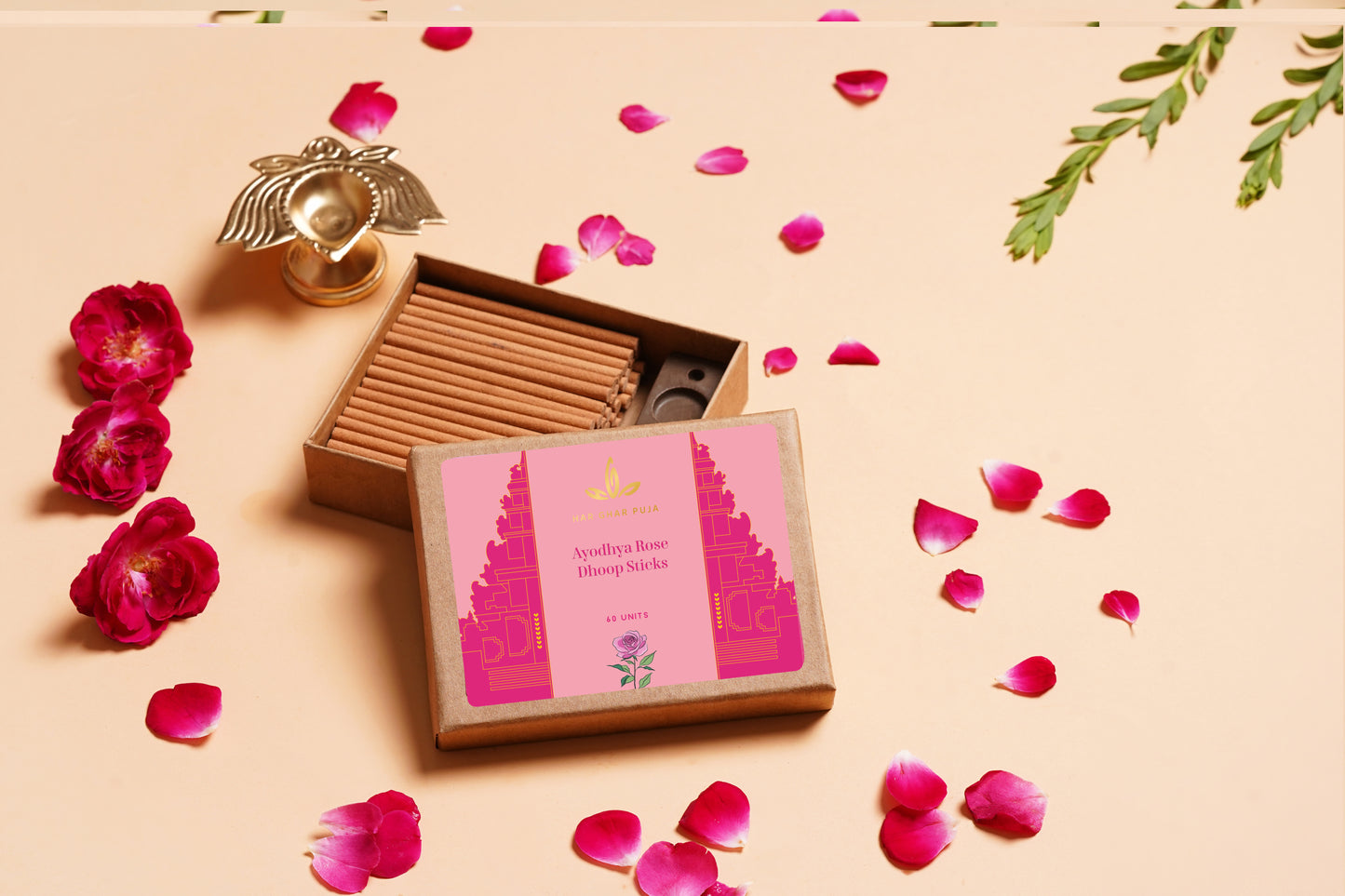 Har Ghar Puja Ayodhya Rose Dhoop Sticks