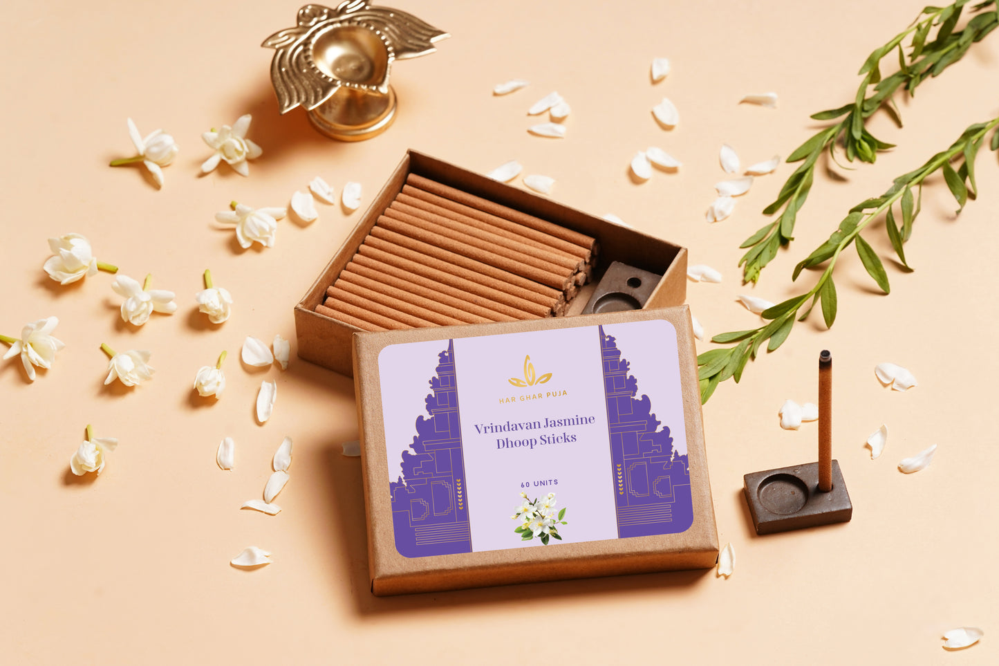 Har Ghar Puja Vrindavan Jasmine Dhoop Sticks