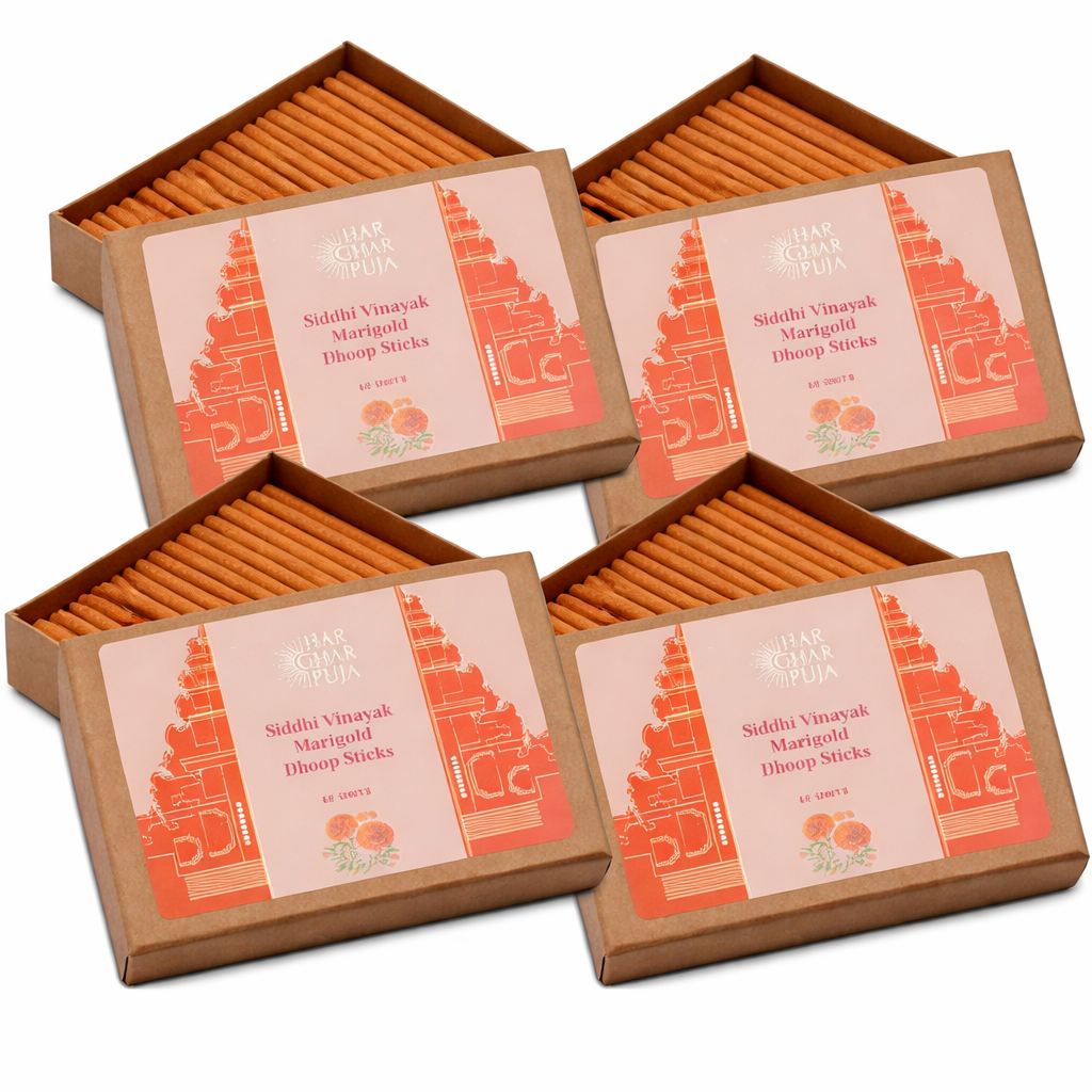 Har Ghar Puja Siddhi Vinayak Marigold Dhoop Sticks (Set of 4)
