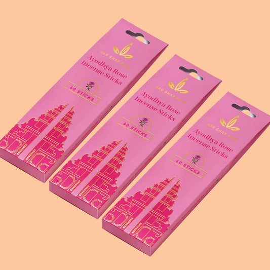 Har Ghar Puja Ayodhya Rose Incense Sticks (Set of 3)