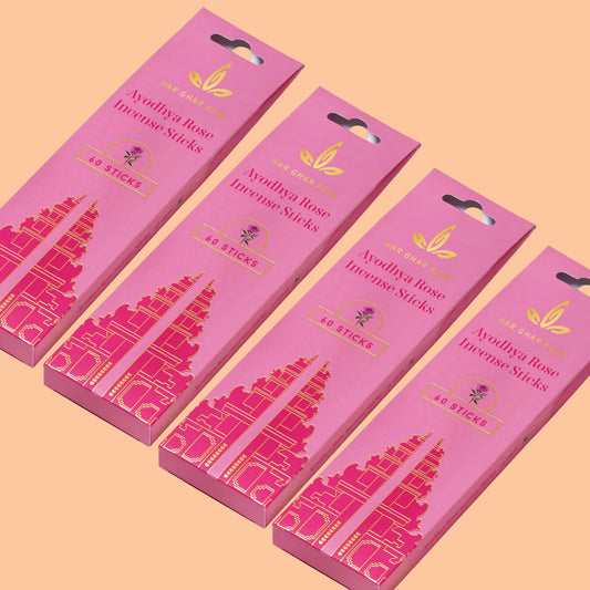 Har Ghar Puja Ayodhya Rose Incense Sticks (Set of 4)