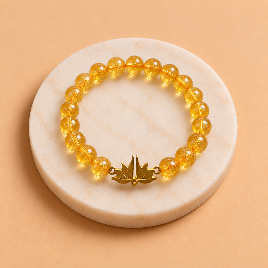 Citrine Lotus Lakshmi Wealth Bracelet