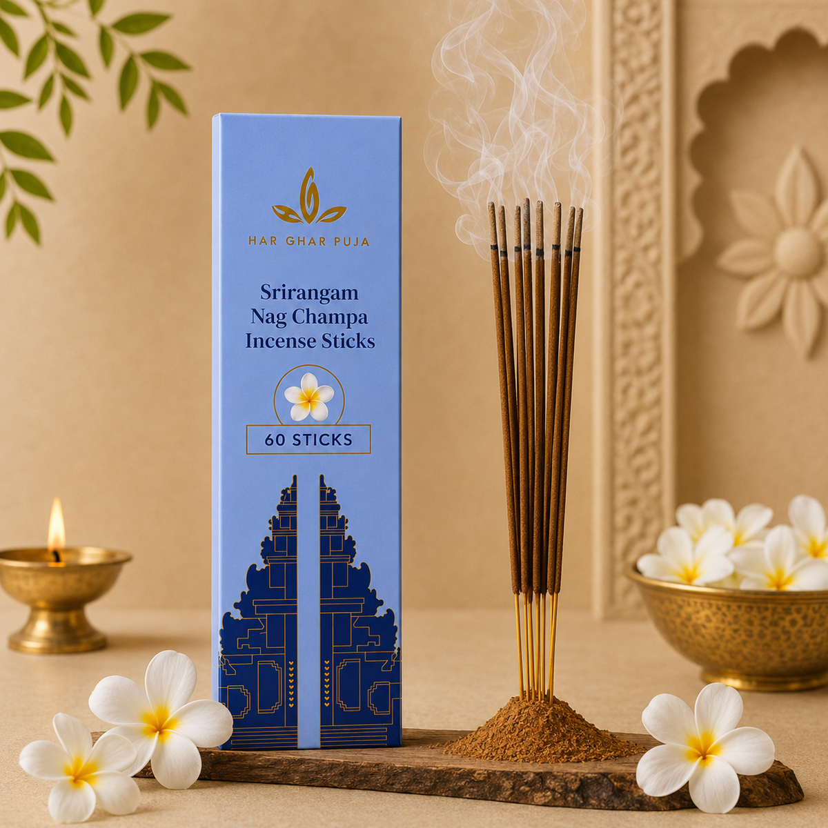 Har Ghar Puja Srirangam Nagchampa Incense Sticks
