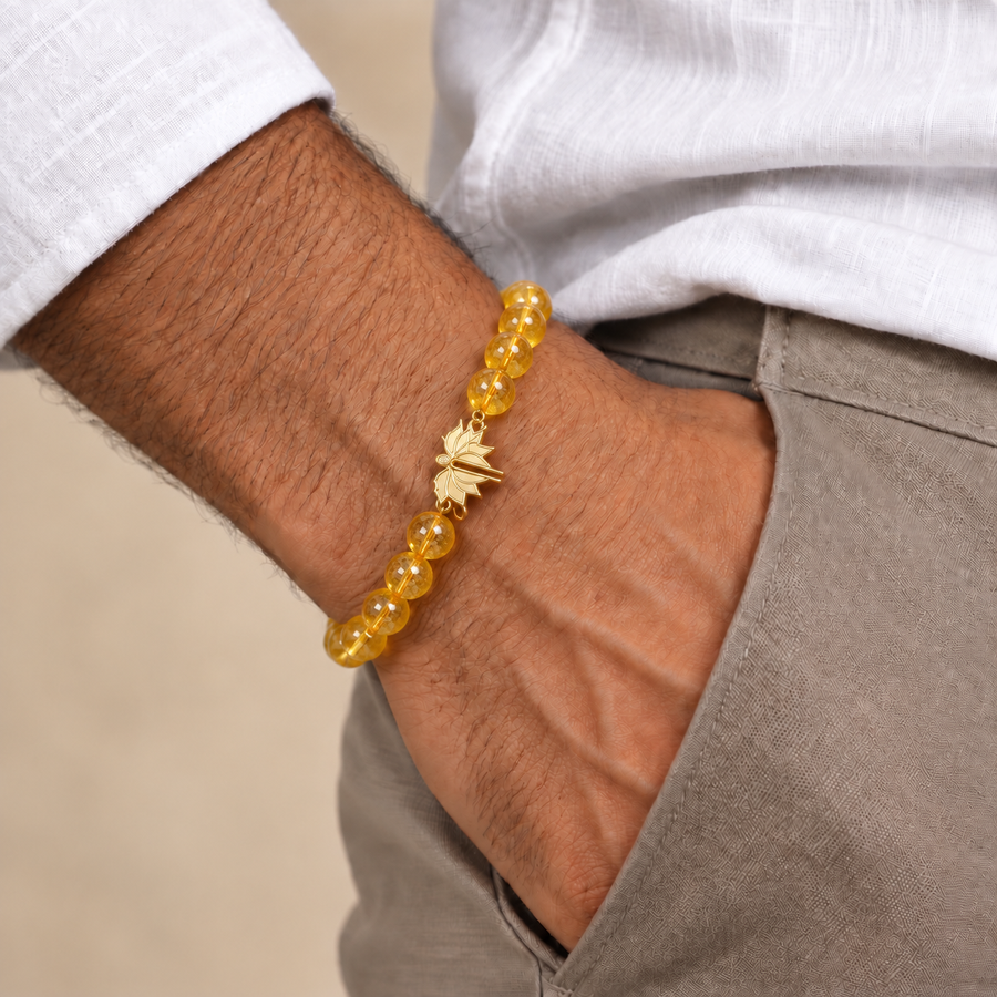 Citrine Lotus Lakshmi Wealth Bracelet