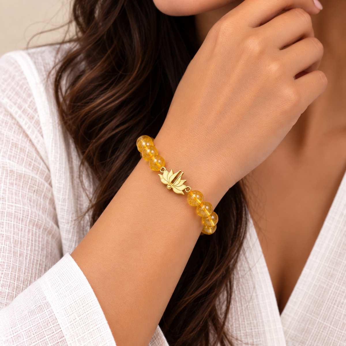 Citrine Lotus Lakshmi Wealth Bracelet