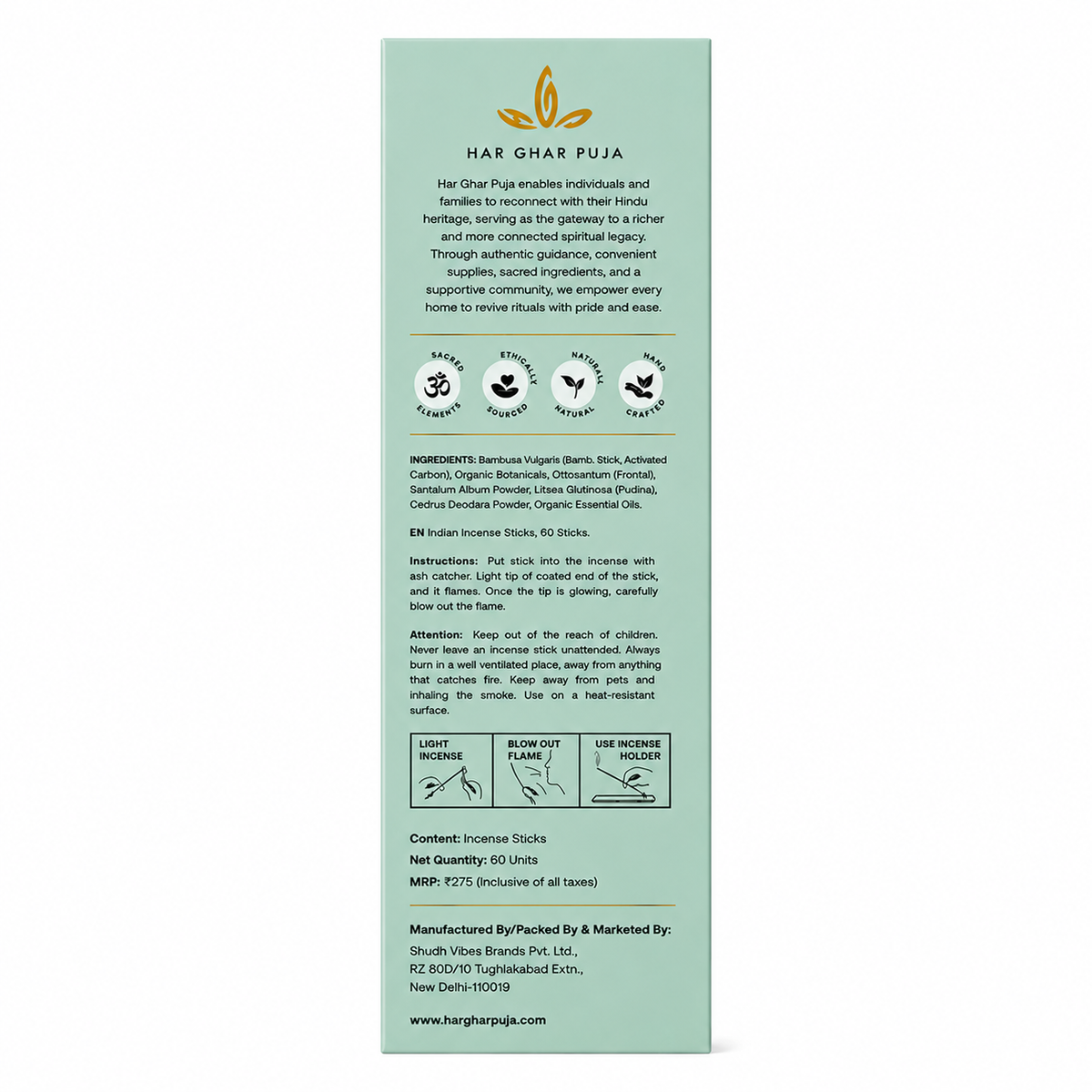 Har Ghar Puja Pushkar Mogra Incense Sticks