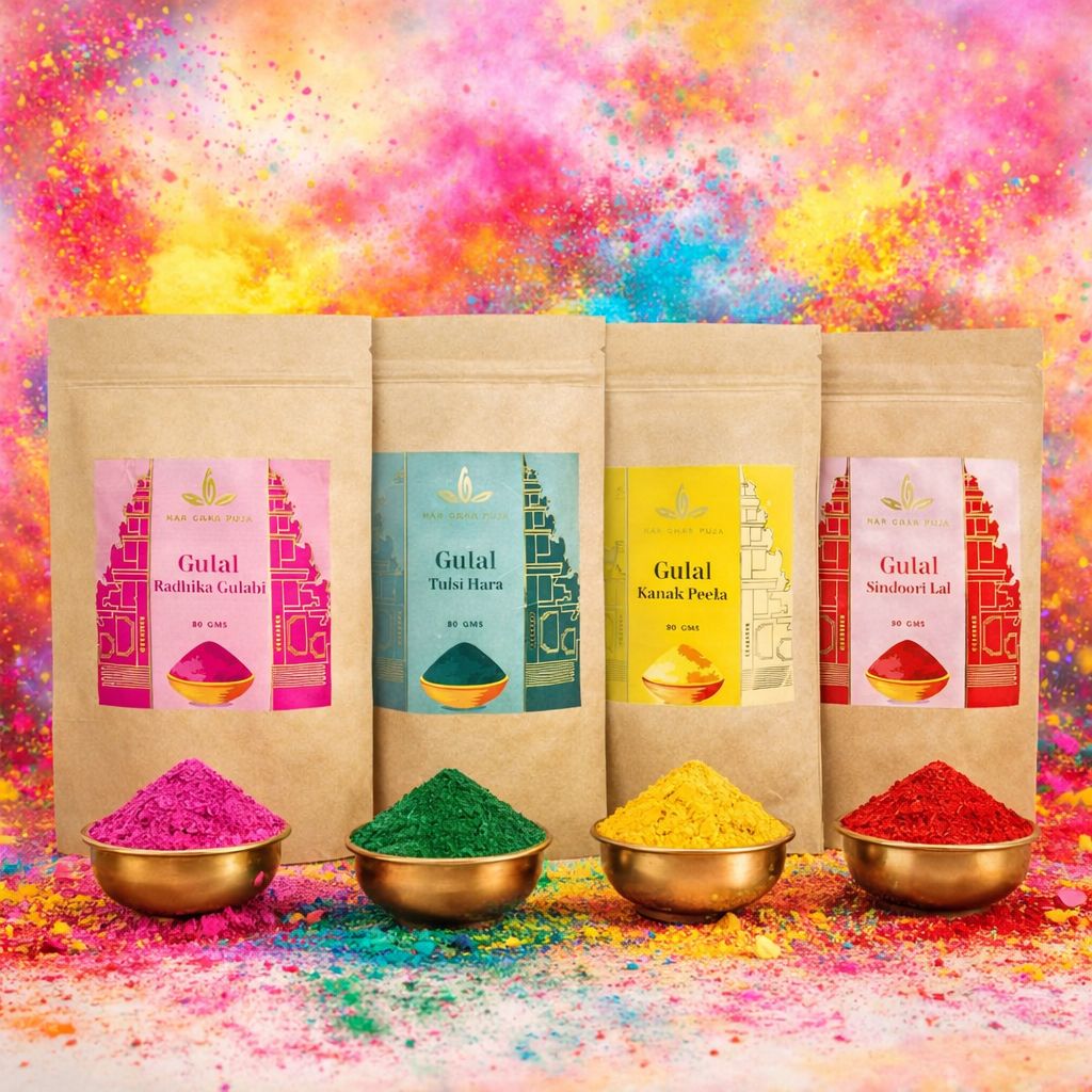 Herbal Gulal Set (4 Colours) by Har Ghar Puja
