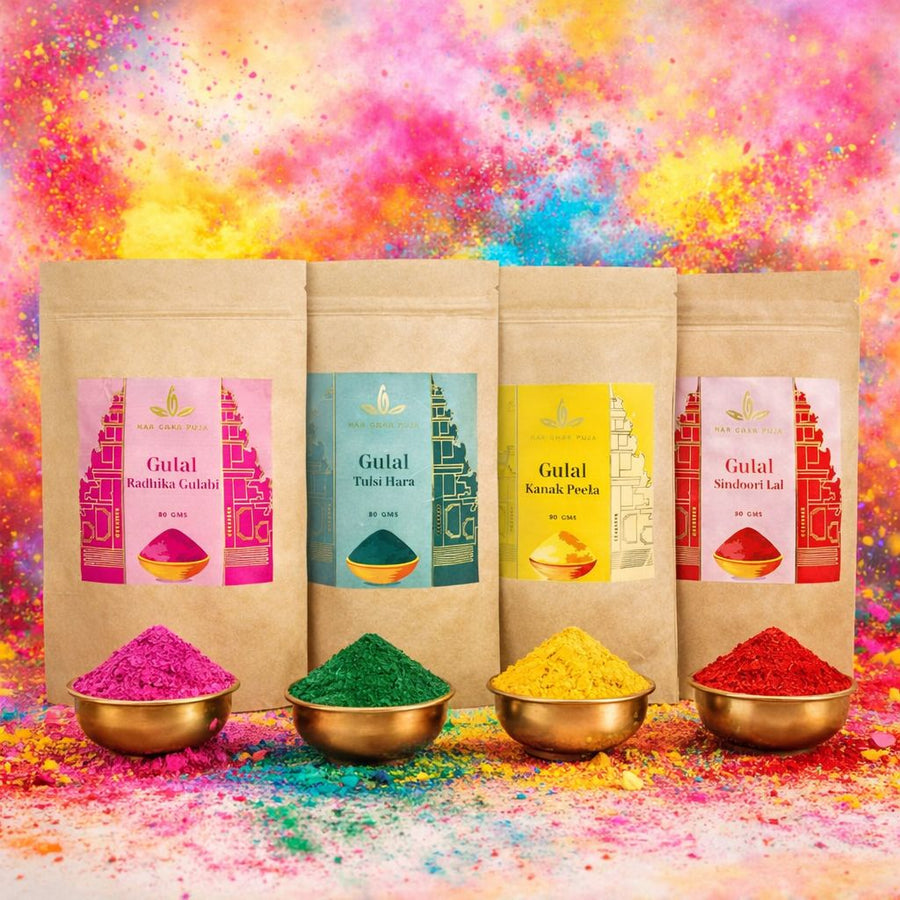 Herbal Gulal Set (4 Colours) by Har Ghar Puja