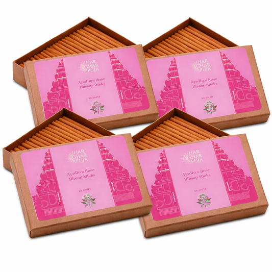 Har Ghar Puja Ayodhya Rose Dhoop Sticks (Set of 4)