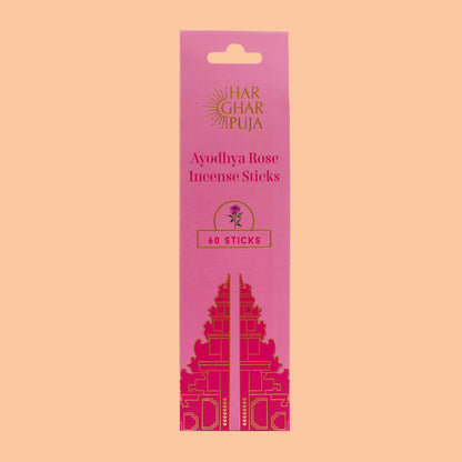 Har Ghar Puja Ayodhya Rose Incense Sticks (Set of 4)
