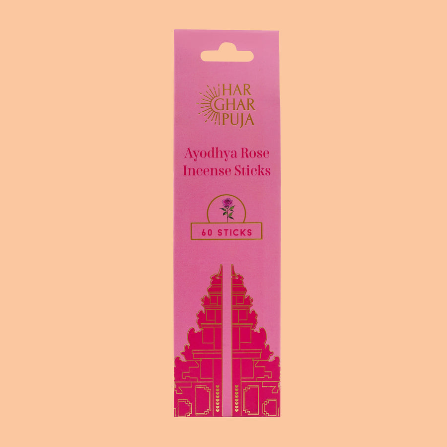 Har Ghar Puja Ayodhya Rose Incense Sticks (Set of 4)