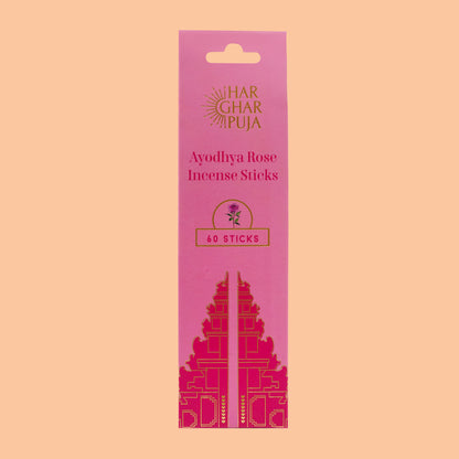 Har Ghar Puja Ayodhya Rose Incense Sticks (Set of 3)