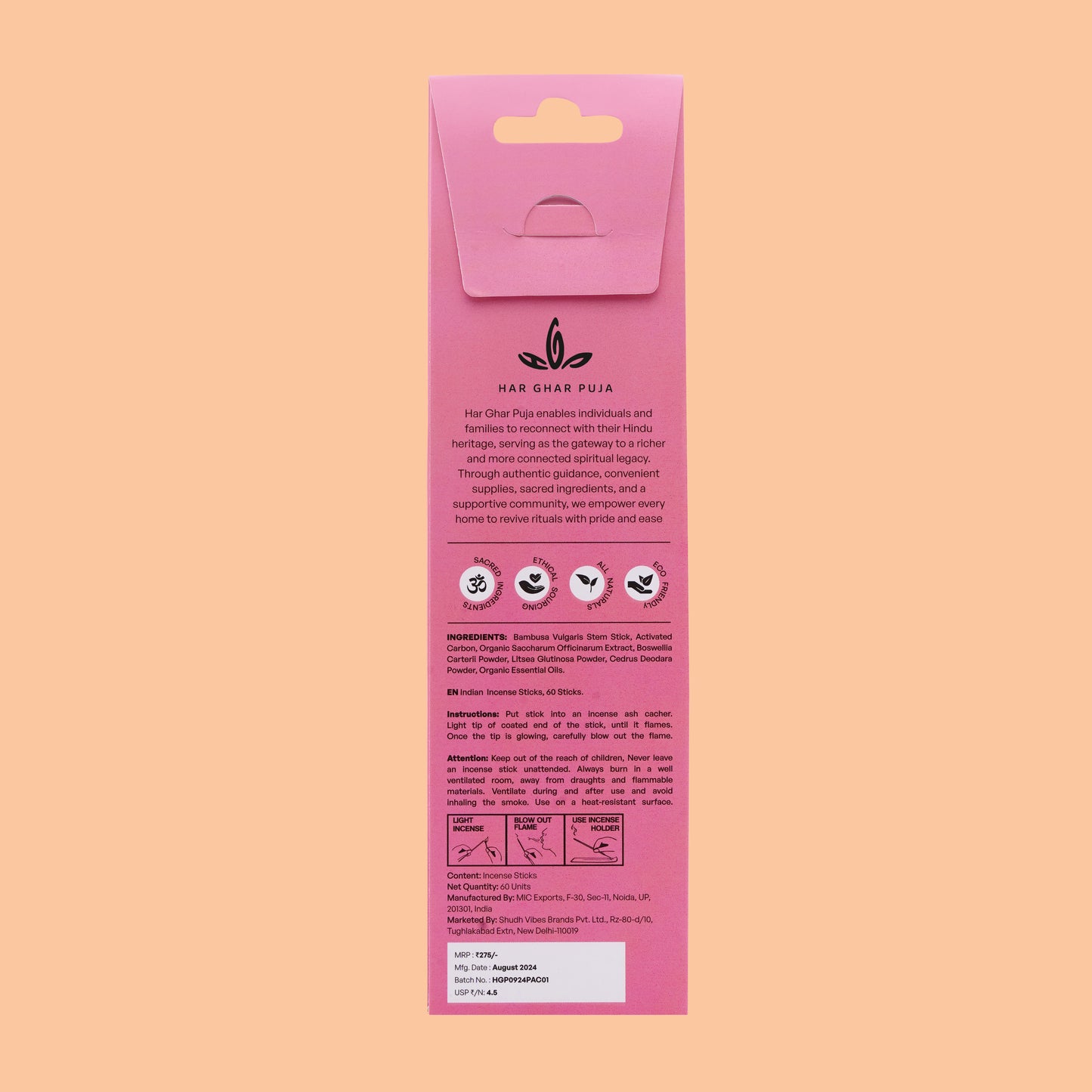 Har Ghar Puja Ayodhya Rose Incense Sticks