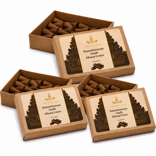 Har Ghar Puja Rameshwaram Oud Dhoop Cones (Set of 3)