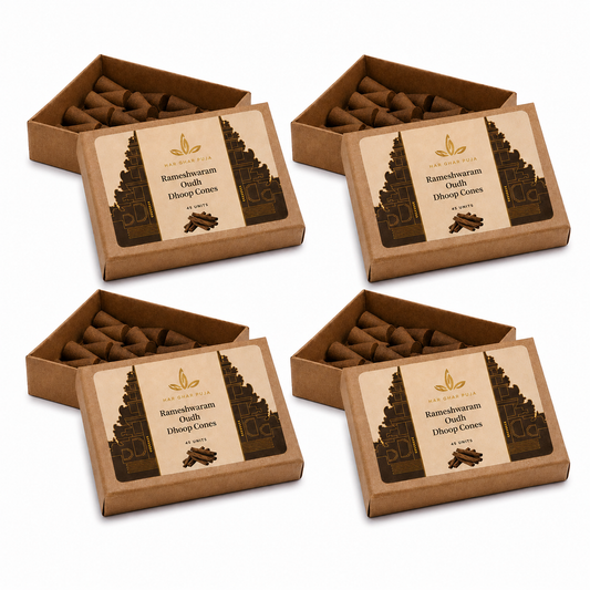 Har Ghar Puja Rameshwaram Oud Dhoop Cones (Set of 4)