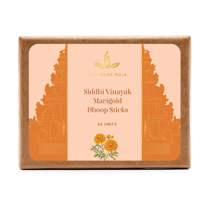 Har Ghar Puja Siddhi Vinayak Marigold Dhoop Sticks (Set of 2)