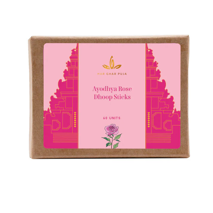 Har Ghar Puja Ayodhya Rose Dhoop Sticks (Set of 3)