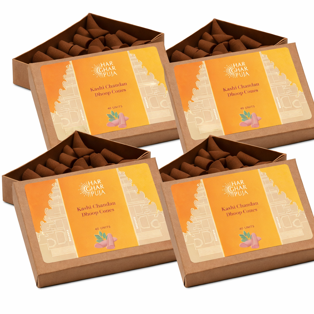 Har Ghar Puja Kashi Chandan Dhoop Cones (Set of 4)