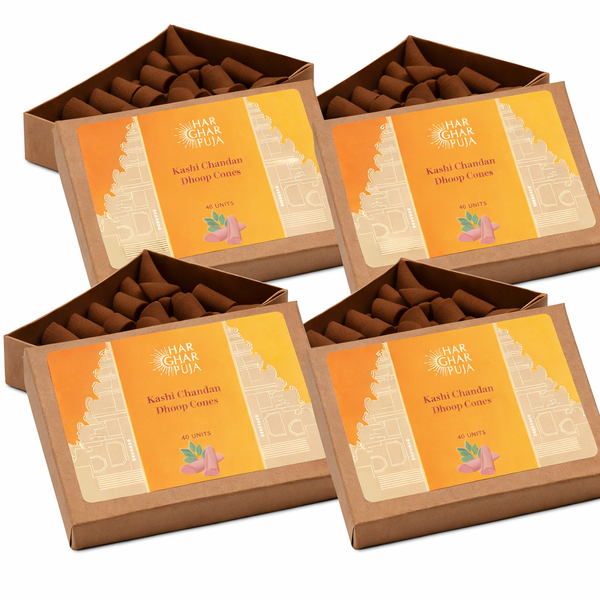 Har Ghar Puja Kashi Chandan Dhoop Cones (Set of 4)
