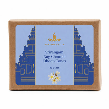 Har Ghar Puja Srirangam Nag Champa Dhoop Cones (Set of 4)