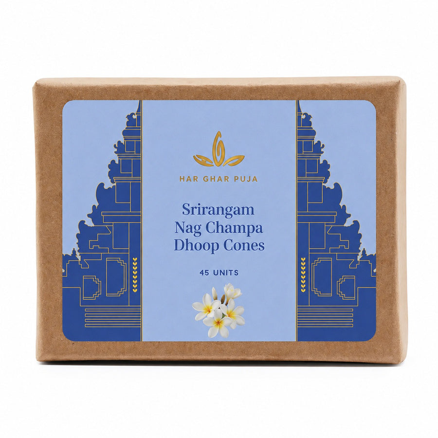 Har Ghar Puja Srirangam Nag Champa Dhoop Cones (Set of 4)