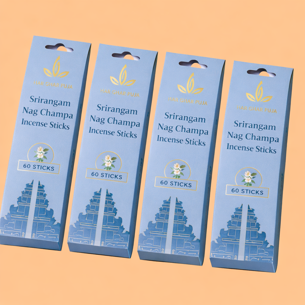 Har Ghar Puja Srirangam Nagchampa Incense Sticks (Set of 4)