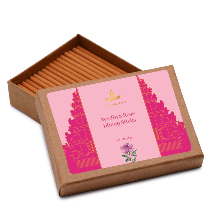 Har Ghar Puja Ayodhya Rose Dhoop Sticks (Set of 3)