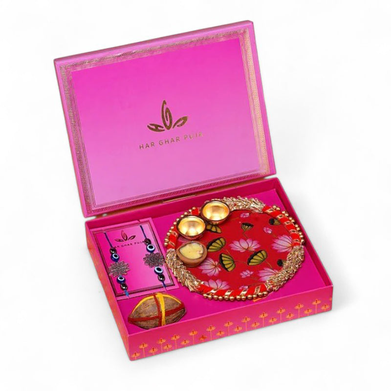 Har Ghar Puja Rakhi Box (Set of 2 Rakhi)