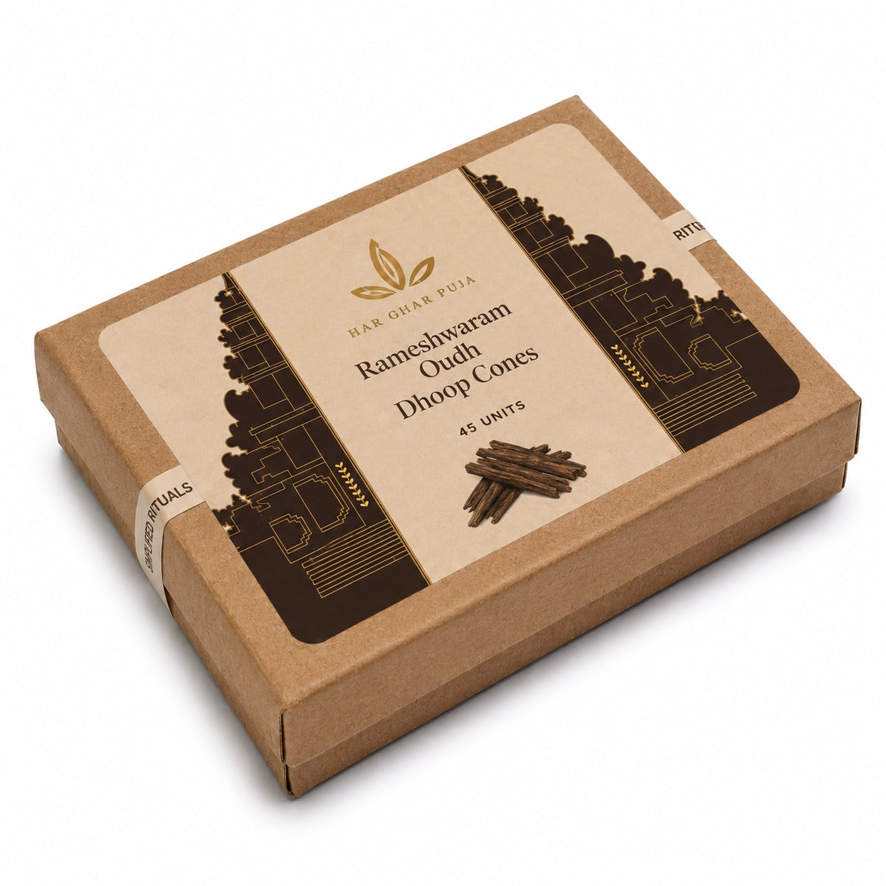 Har Ghar Puja Rameshwaram Oud Dhoop Cones (Set of 3)