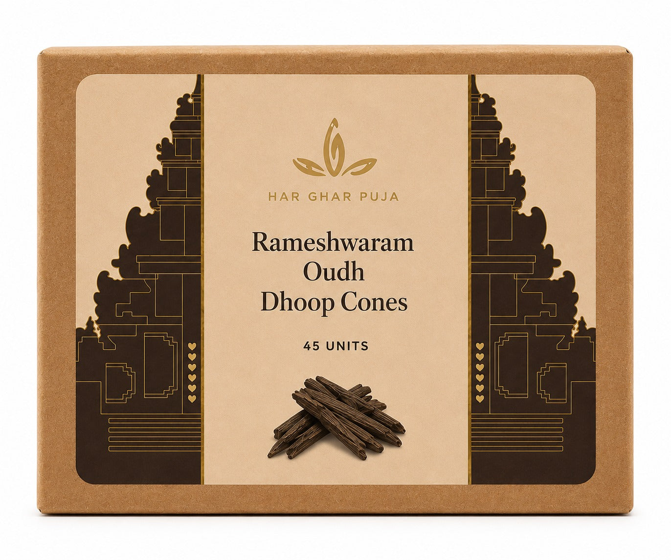 Har Ghar Puja Rameshwaram Oud Dhoop Cones (Set of 3)