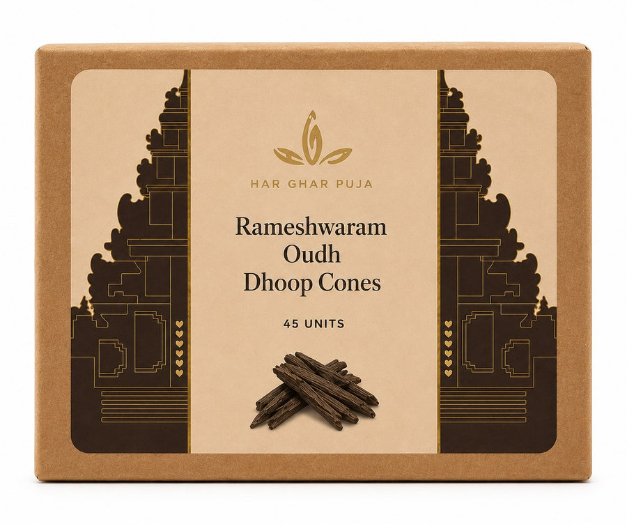 Har Ghar Puja Rameshwaram Oud Dhoop Cones (Set of 2)