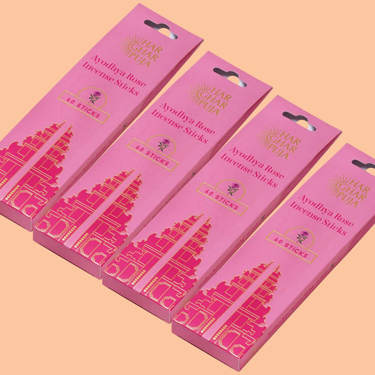 Har Ghar Puja Ayodhya Rose Incense Sticks (Set of 4)