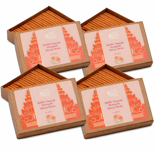 Har Ghar Puja Siddhi Vinayak Marigold Dhoop Sticks (Set of 4)