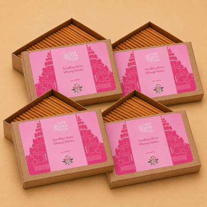 Har Ghar Puja Ayodhya Rose Dhoop Sticks (Set of 4)