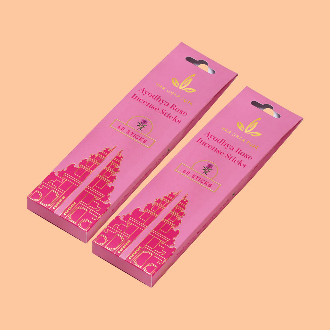 Har Ghar Puja Ayodhya Rose Incense Sticks (Set of 2)