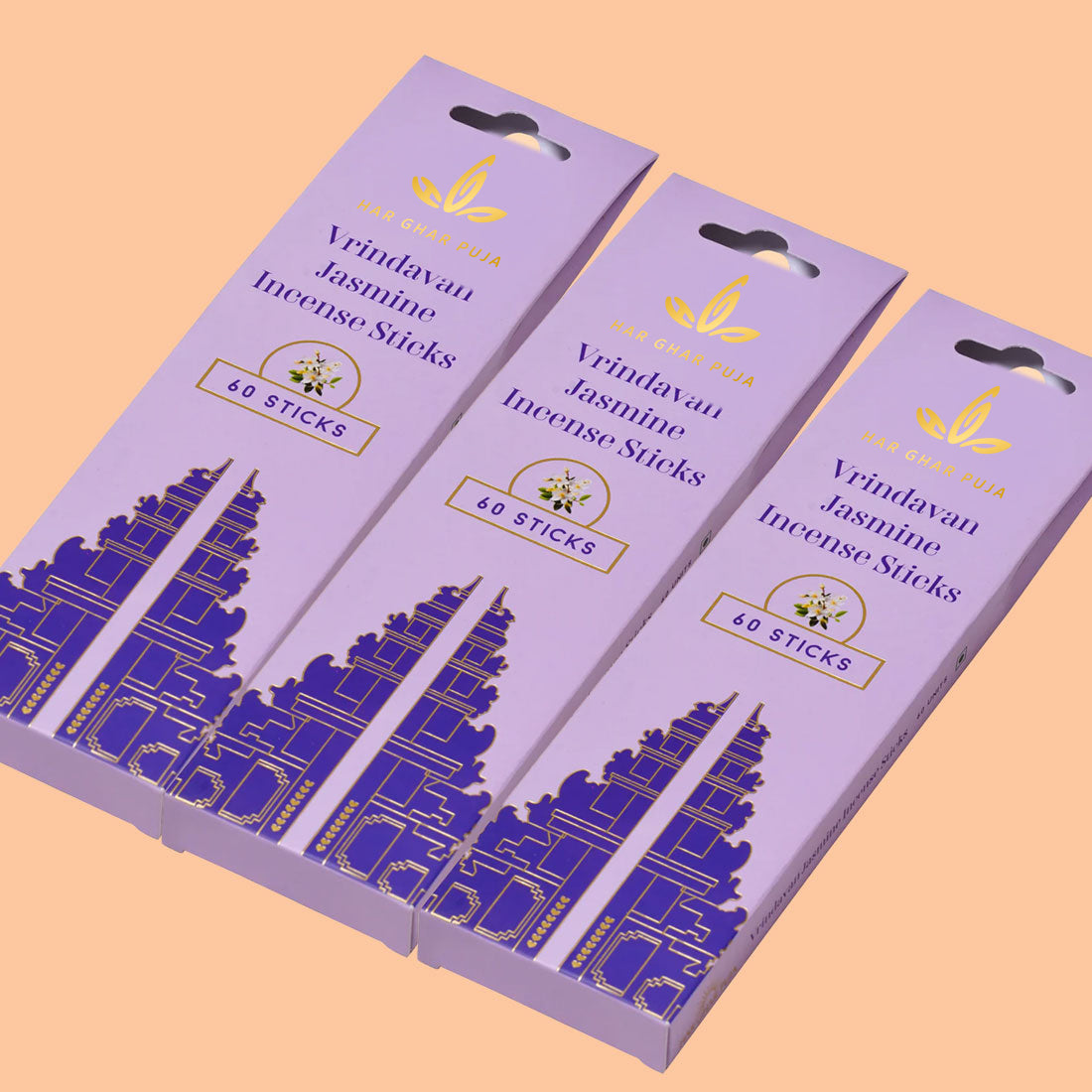 Har Ghar Puja Vrindavan Jasmine Incense Stick (Set of 3)