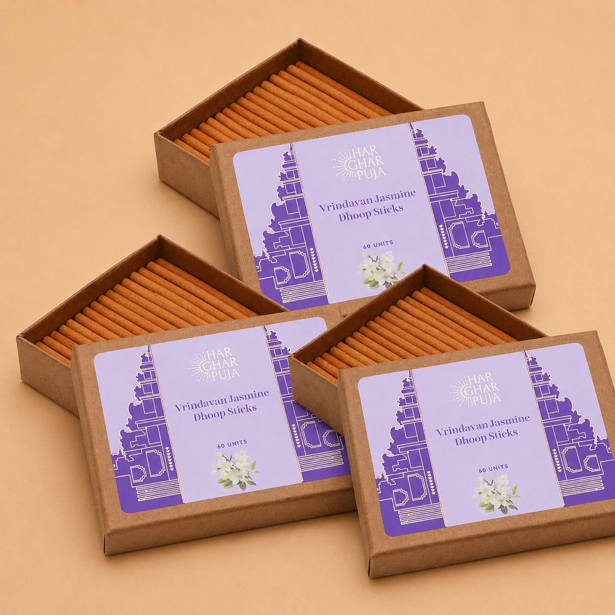 Har Ghar Puja Vrindavan Jasmine Dhoop Sticks (Set of 3)