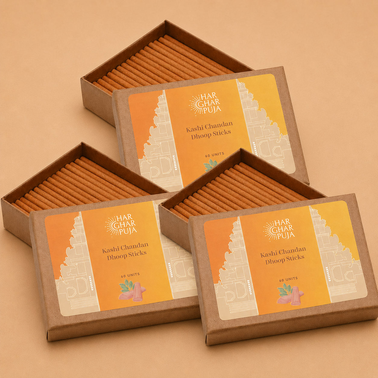 Har Ghar Puja Kashi Chandan Dhoop Sticks (Set of 3)