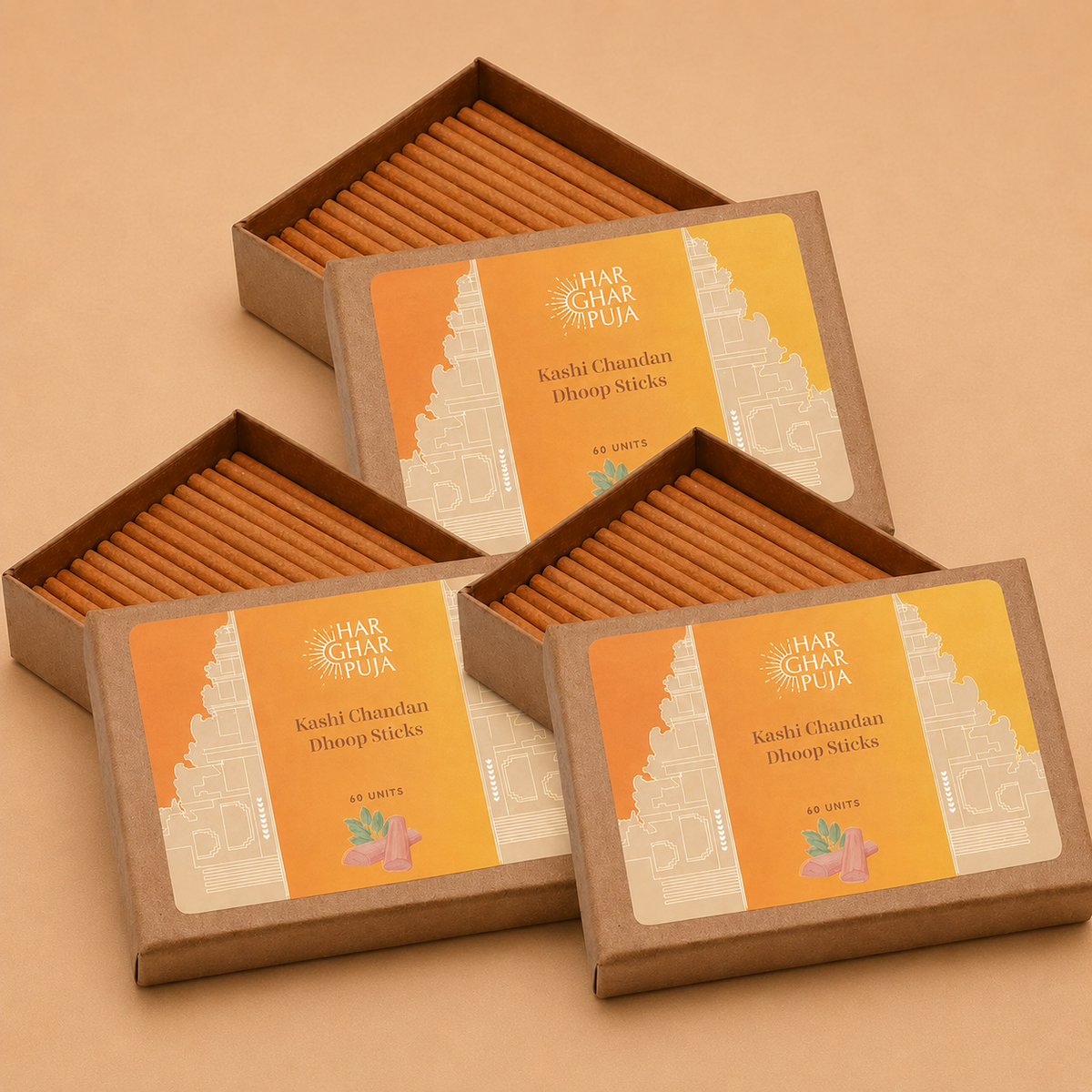 Har Ghar Puja Kashi Chandan Dhoop Sticks (Set of 3)