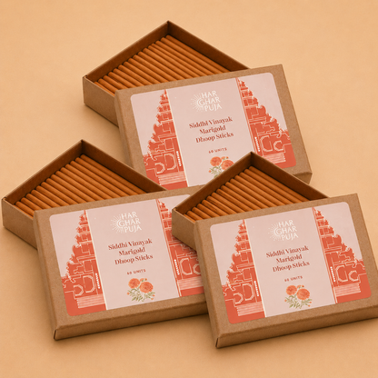 Har Ghar Puja Siddhi Vinayak Marigold Dhoop Sticks (Set of 3)